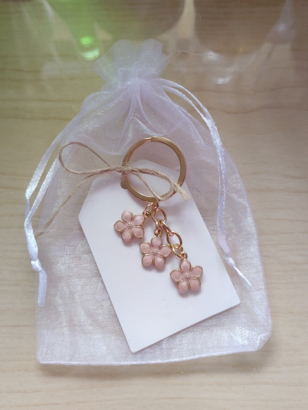 🆕 Floral Pink Enamel Keychain